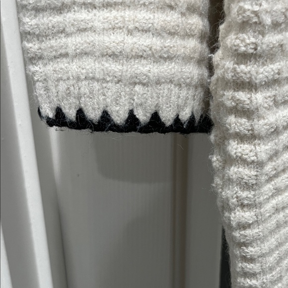 Anthropologie Elegant Cream and Black Cardigan - Picture 2 of 5